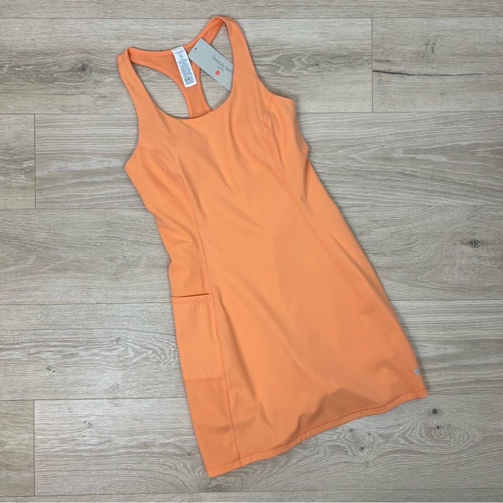 Sweaty Betty Orange Racerback Tennis Dress